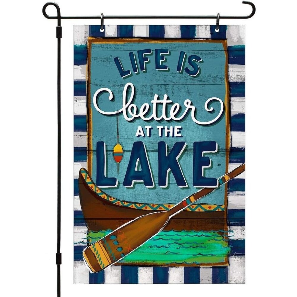 CounterArt Better at the Lake Reversible Printed Garden Flag Made in the USA